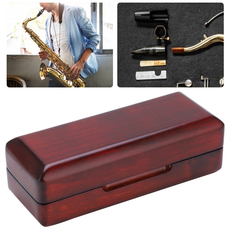Solid Wood Mouthpiece Case Box Portable Storage for Sax Musical