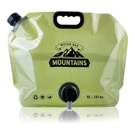 Collapsible Water Jug 2.1 Gallon Portable Camping Container Foldable Tank for Travel Outdoor Hiking BPA Free Lightweight (Green (2.1 Gal), 4)