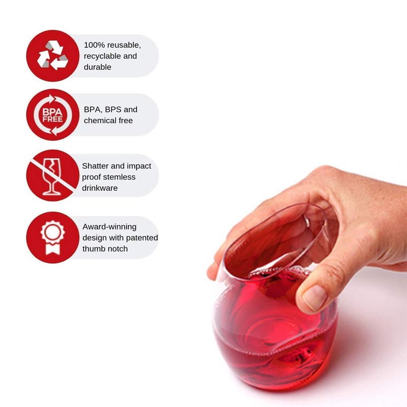 Govino 12 Ounce Dishwasher Safe Series Wine/Cocktail Glasses (Set of