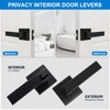 Hasmikit 10 Pack Matte Black Door Handles Privacy Door Levers,