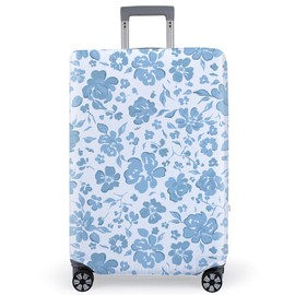 MHJY Suitcase Cover 18-32 Inch - Thickened Elastic Suitcase Protective Cover Made of Polyester, Washable Luggage Cover for Travel, Anti-Scratch Luggage Cove, Blue / white