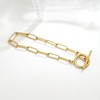 Gold-Tone Chain Bracelet with Flower and Star Charms, Gold-Tone Long
