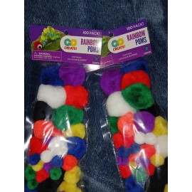 Pom Poms Arts-Craft. Multicolor. Small-Large. 2bags. 200 Total. New