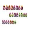 24 Pcs Rainbow Gradient Press on Nails Leopard Print Acrylic