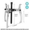DURATECH 6-Inch 3-Jaw Gear Puller, Removal Tool for Gears, Pulleys,