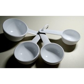 Rocky Mountain Goods Measuring Cup Set - 4-Piece Durable Plastic Cups with Metric and US Graduations - Includes 1/4, 1/3, 1/2, and 1 Cup Sizes - Convenient Ring for Storage - Dishwasher Safe