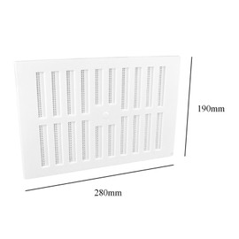 9" x 6" White Plastic Adjustable Air Vent Grille with Flyscreen Cover