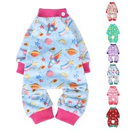 BEAUTYZOO Dog Pajamas Small Sized Dog, Summer Doggie Pajamas for Boy Girl, Soft Strechy Cotton Puppy Pjs Jammies Onesies for Men Women, Pet Jumpsuit Body Suit Cat Apparel Clothes, Blue S