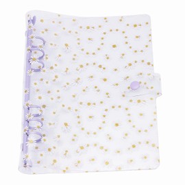 A5 Binder Cover 6-Ring PVC Floral A5 Planner Cover Notebook Binder Refillable Notebook Shell (6.7”x9.2”) for Round-Ring Planner Pages (Inner Paper Not Included)