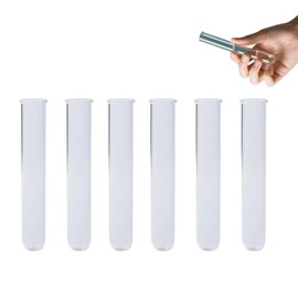 6 pieces test tubes, made of sturdy acrylic plastic, highly transparent, 20 mm diameter, 12 cm long, with flared rim and round base for creative decorations and DIY projects