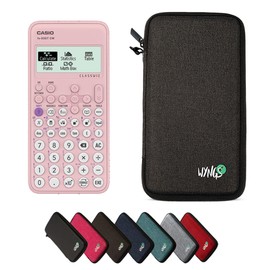 Casio FX-83GTCW Pink including a WYNGS protective case in Dark grey - Basic Set