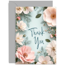 Female Thank You Card for Family and Friends - Appreciation Card for Teacher Nurse Doctor Mentor Neighbour - Floral Cards for Women - Friendship Card for Best Friend | Blank Inside