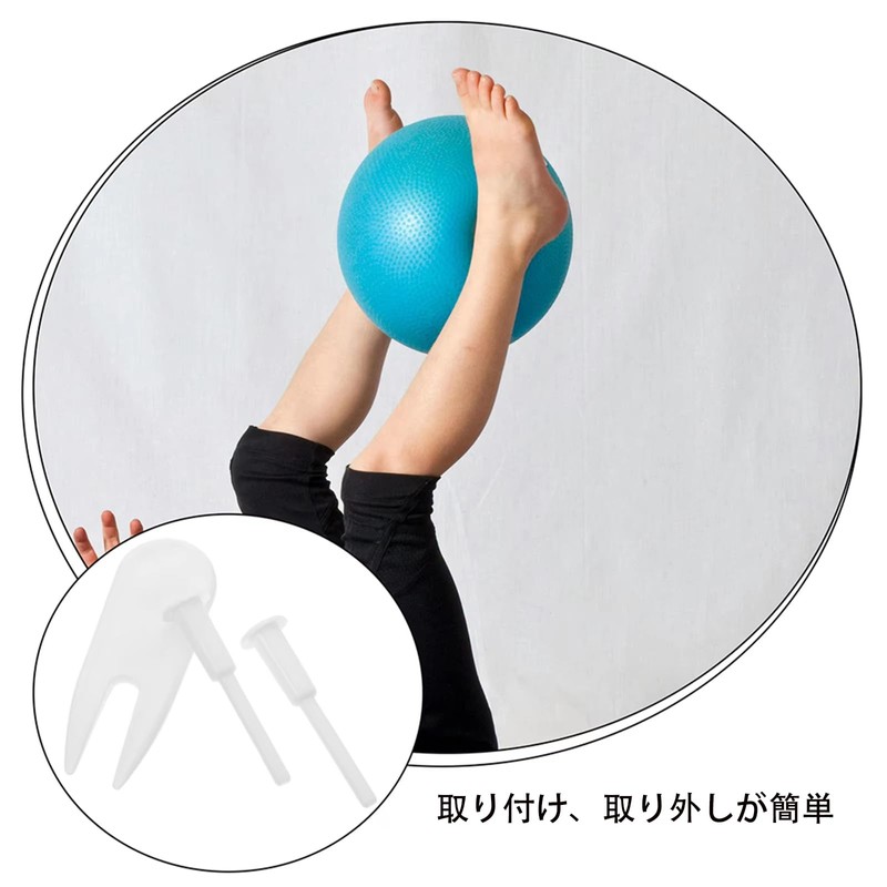 ヨガボール 空気入れ セット, バランスボール 風船用 空気栓3個+クリップ2個, ABS樹脂製 耐熱性 簡単操作, ヨガ