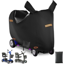Electric Scooter Cover Waterproof Outdoor,420D Oxford Heavy Duty Mobility Scooter Accessories with Mirror Hoods, Wheelchair Cover, Anti-UV,Windproof,Dustproof (L 50"x23"x39")
