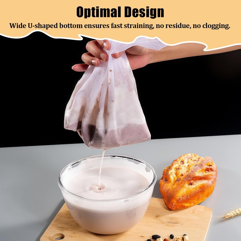 Nut Milk Bag Reusable 3 PCS 12" x 10" Food