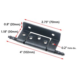 Antrader 2.75 Inch Full Inset Partial Wrap Long Axis Tip Hinge Vintage Black Cabinet Furniture Hinge 4 Pack