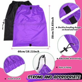 Gorro de Ducha Trenzado Grande Gigante Gorro de Baño Trenzado Ajustable y Plegable Extragrande de Plástico con Bucle de Secado para Trenzas de Pelo Largo y Rizado (Negro, Púrpura)