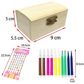STOUCLA 10 scatole di legno piccole, piccole scatole di legno fai da te con adesivi diamantati, set fai da te per dipingere