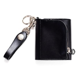 Agility affa Ambruget II Key Case, Smart Key Compatible, 2 Pieces, Integrated Wallet, Coin Purse Included, Trifold Wallet, 5 Strands, Genuine Leather, Tochigi Leather, Black