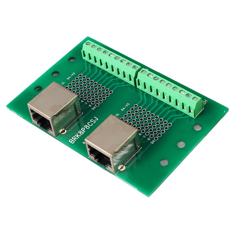 RJ45 Ethernet Connector Breakout Board Dual Network Port Input Screw