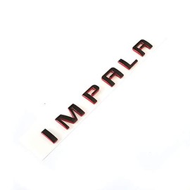 Yoaoo 1x OEM Black Impala Nameplate Emblem 3D Logo Letters Badge Replacement Compatible with Impala Red Frame