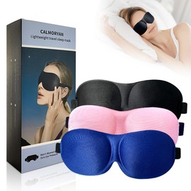 3D Sleep Mask Ultra Soft Eye Mask, Sleep Mask for Women Men, Available in Black，Blue and Pink, 100% Light-Blocking Sleeping Mask, Designed for Blackout Sleep, Ideal for Home, Travel and Office Naps.