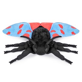 Lilizzhoumax Blue Cinnabar Moth Plush Toy 27cm/11" Realistic Stuffed Animal Super Soft Silk Moth Toys, Decorative Gift for Kids