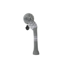 Knit Hybrid Golf Club Covers Fits Hybrids/UT Classical Fine Stripes with Long Neck Funny and Fresh Colors (Grey Reticulated)