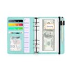 A6 Budget Binder with Cash Envelopes, PU Leather Refillable Notebook