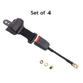Bravokit Universal Golf Cart Seat Belts Kit Retractable for Golf Cart Club Car EZGO Yamaha Go Kart ATV UTV Bus (Set of 4)