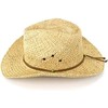 Fidra Unisex Natural Straw Cowboy Hat with Leather Headband (one