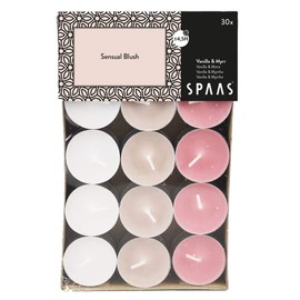 Spaas 30 Scented Tealights Assorted Colours, ± 4.5 Hours, Sensual Blush