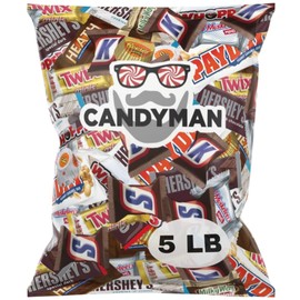 CANDYMAN 5 Pound Gift Box Mix of Chocolate, Individually Wrapped Assorted Bulk Candy Chocolates Variety Pack, Perfect for Easter Basket Candies, Chocolate Easter Candy Bulk