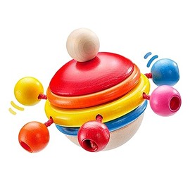 Selecta 61068 Colourful Rotondo Spinning Wooden Grasping Toy, 7.5 cm, S