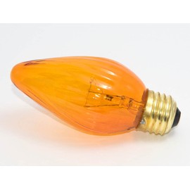 Bulbrite 25F15A 25W Fiesta Style Chandelier Bulb, Medium Base, Amber, Single