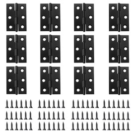 EUZUXU Pack of 12 Folding Hinges 44 mm x 32 mm, Stainless Steel Door Hinges, Rear Hinges, Door Hinges for Doors Windows with 72 Screws