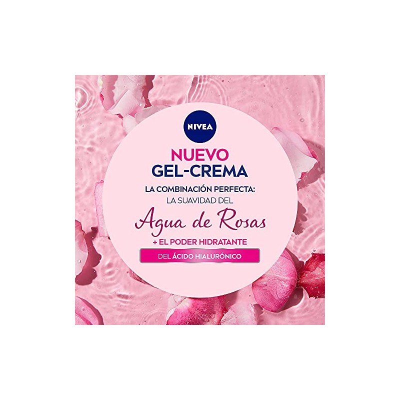 Nivea Agua Rosas Gel Crema Hidratante Ácido Hialurónico Una Piel