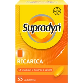 Supradyn Ricarica Multivitaminico Completo Vitamine e Minerali per Adulti, Integratore Vitamine A, B, C, D3, E, K, Magnesio, Calcio, Zinco, Selenio e CoEnzima Q10, 35 Compresse Rivestite