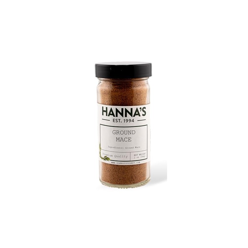 Hanna's Mace Ground, Premium Quality, 4 fl oz Glass Jar
