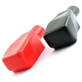 DGZZI 1 Pair Universal Car Air Battery Terminal Covers 9 x 4.3 x 3 cm Battery Terminal Insulating Protector Caps Positive and Negative (Black + Red) Car-Styling