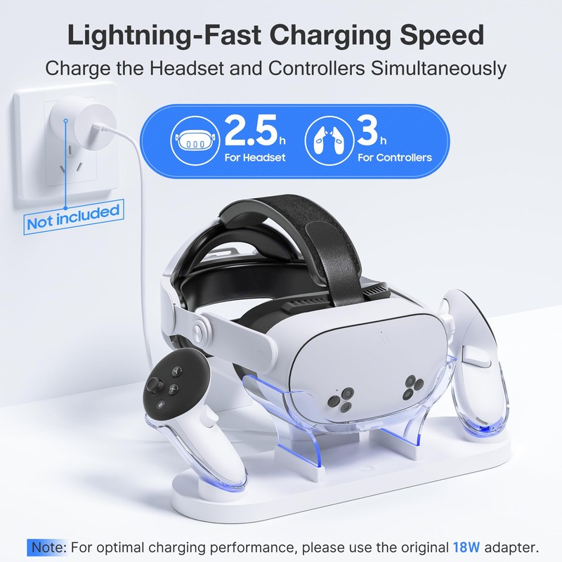 Kuject Charging Dock for Quest 3 & Quest 3s, Fast