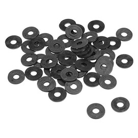 sourcing map Pack of 50 Nylon Flat Washers M6 for 6 mm ID Screw Bolts 18 mm AD 1.5 mm Thick Spacer Sleeves Sealing Rings Washers for Tap Pipe Water Hose Black