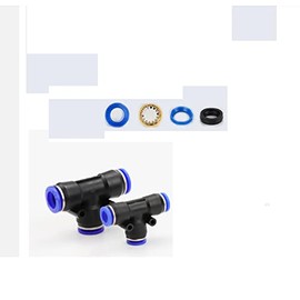 IQS Pneumatic T-Piece 6 mm Compressed Air Connector 3-Way Connector Pack of 5