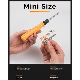 IUMIUN Mini Magnetic Phillips Screwdriver - Pocket Short Screw Driver for Small Things- Made of Titanium Alloy