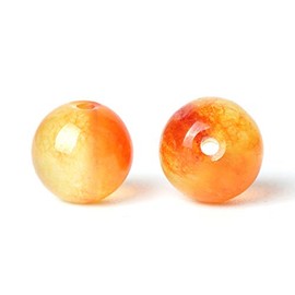 100Pcs Natural Stone Beads 8mm Orange Jasper Round Loose Gemstone Energy Healing Beads Hole Size 1mm DIY Smooth Beads for Bracelet Necklace Earrings Jewelry Making