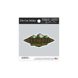 Die Cut Sticker Olympic National Park, Washington, Mountains, Green, Contour Vinyl Sticker 1 to 3 inches (Waterproof Decal for Cars, Water Bottles, Laptops, Coolers), Small