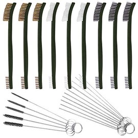 Juego de 9 cepillos de Alambre con Limpiador de carbohidratos, Juego de cepillos de Alambre FineGood para Limpieza de Detalles de automóviles, 3 cepillos de latón, 3 cepillos de Acero, 3 Kits de