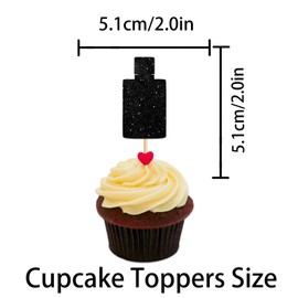 W Perfume Topper for Bachelorette Make Up Theme Party Favors Decorations Women Lady Girls Birthday Girls' Night Out Happy Birthday Party Decor Supplies 18pcs Black Glitter