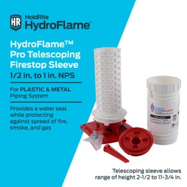 HoldRite HydroFlame 1/2 Inch to 1 Inch PRO Telescoping Sleeve, Plastic & Metal, HFP-P1
