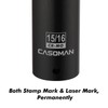 CASOMAN 1/2-Inch Drive Extra Deep Socket (15/16"), CR-MO, SAE, 6-Point,